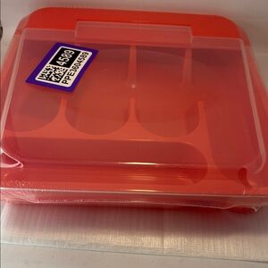Zilpoo Red Plastic Plastic utensil Storage Box Case NWT